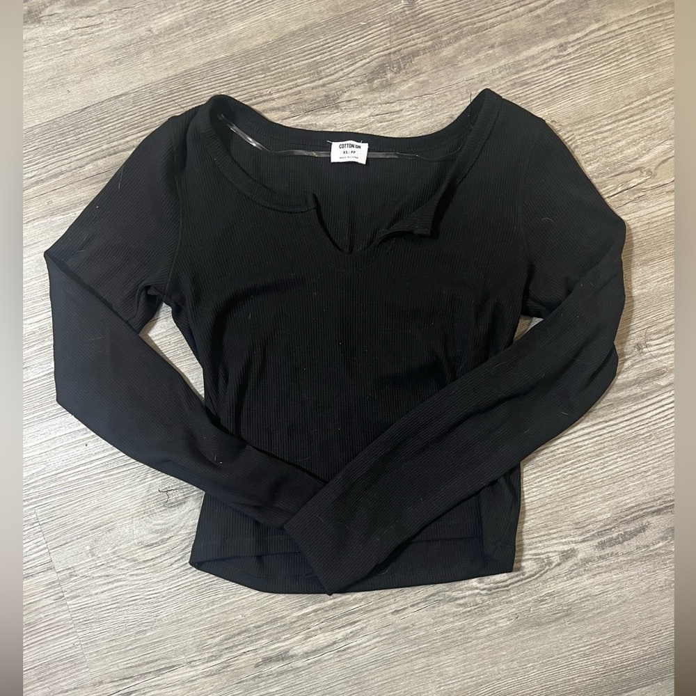 COTTON ON XS/S black long sleeve waffle material